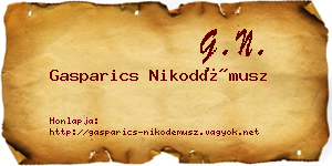 Gasparics Nikodémusz névjegykártya